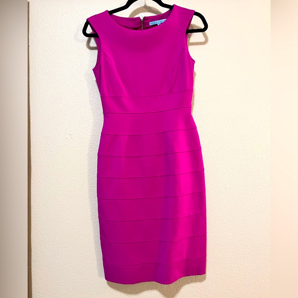 Antonio Melani bright pink sheath dress. Size 0. Excellent pre-owned condition!!